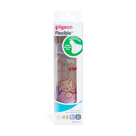 BIBERON BOCA ESTANDAR 240ML DECORADO OSITO ROSADO