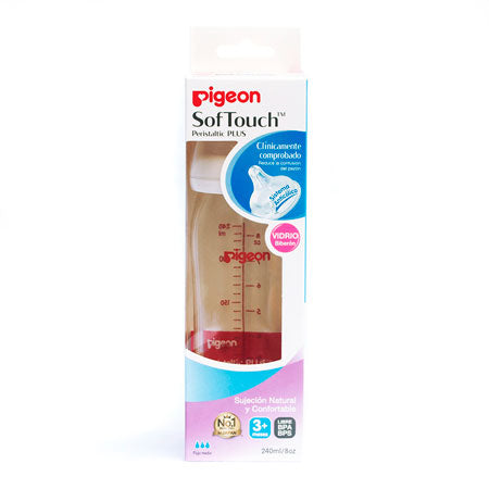 BIBERON BOCA ANCHA DE VIDRIO 240ML BLANCO