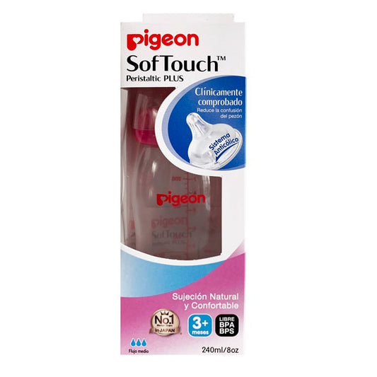 BIBERON BOCA ANCHA 240ML FUCSIA