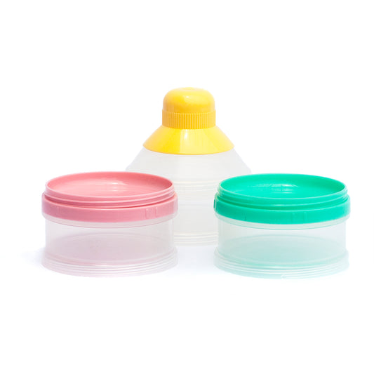 ENVASE PARA LECHE EN POLVO TRES COLORES